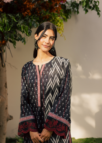 Black Printed Dupatta