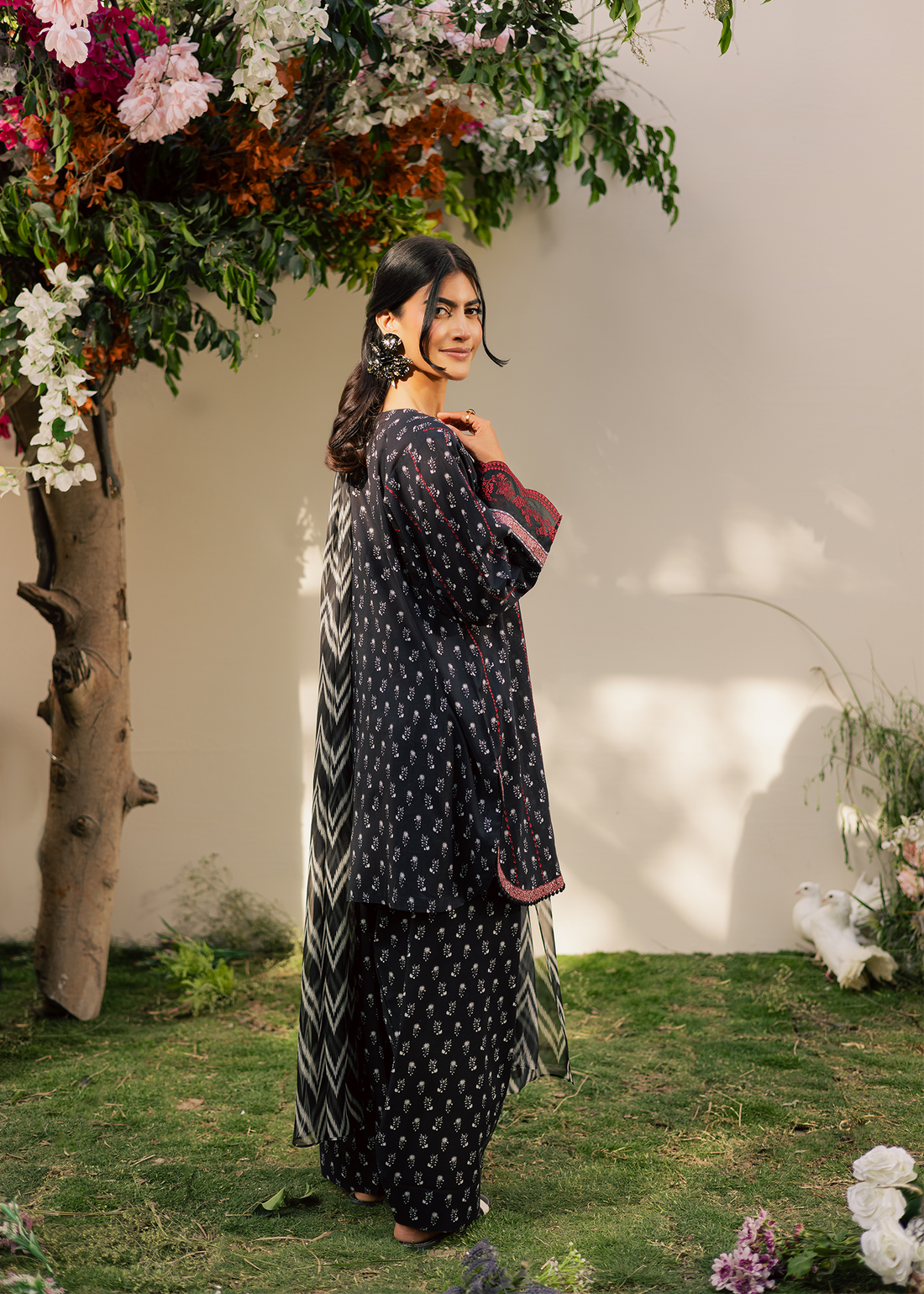 Black Printed Dupatta