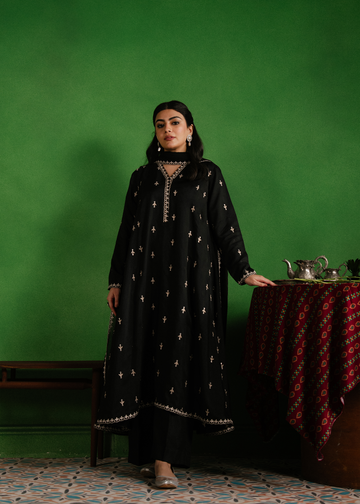 Black Anarkali 3 Piece