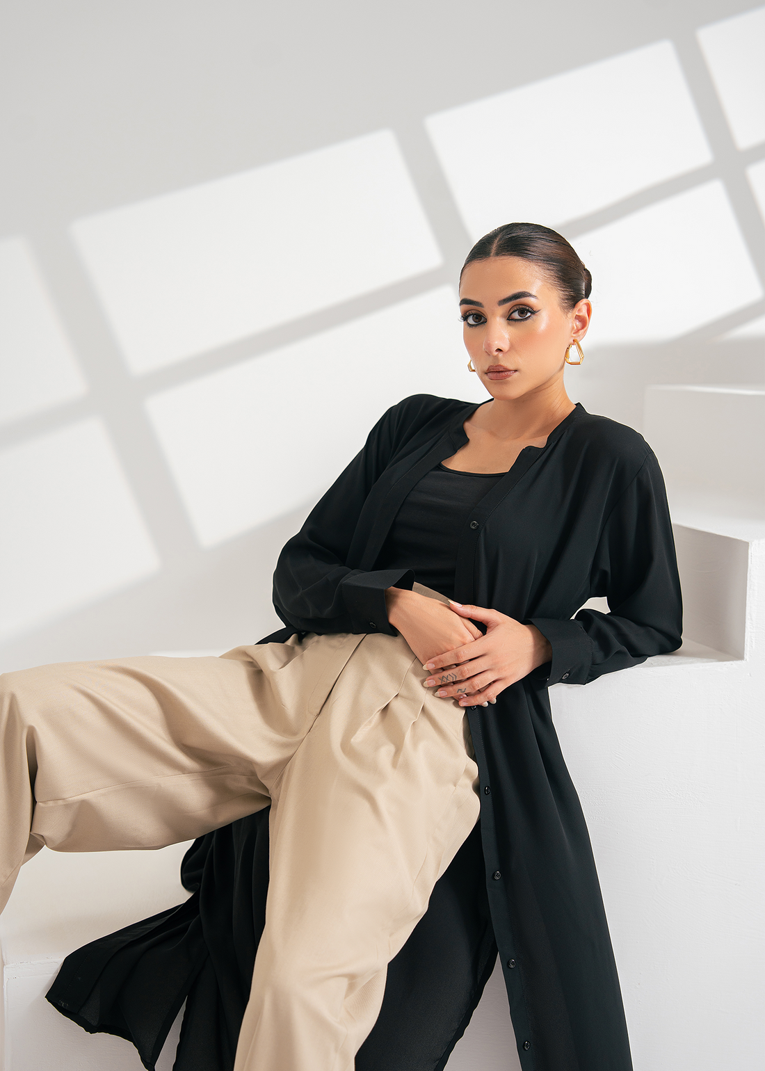 Beige Tailored Trousers