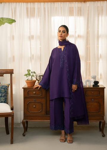 Purple Raw Silk Suit