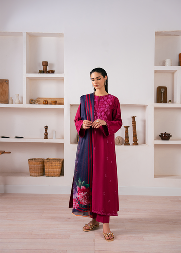 Berry Pink Embroidered Suit