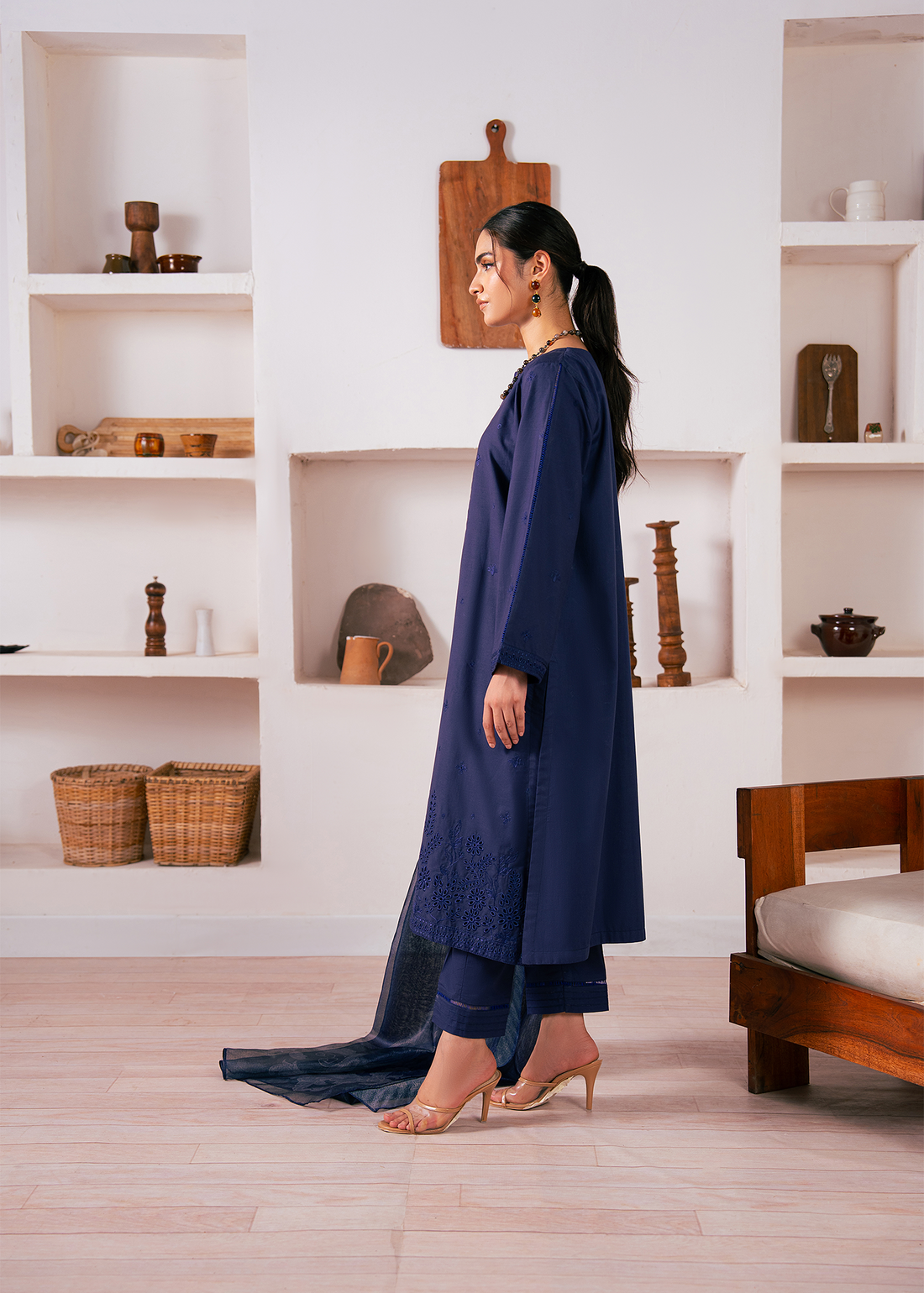 Navy Chikankari Suit