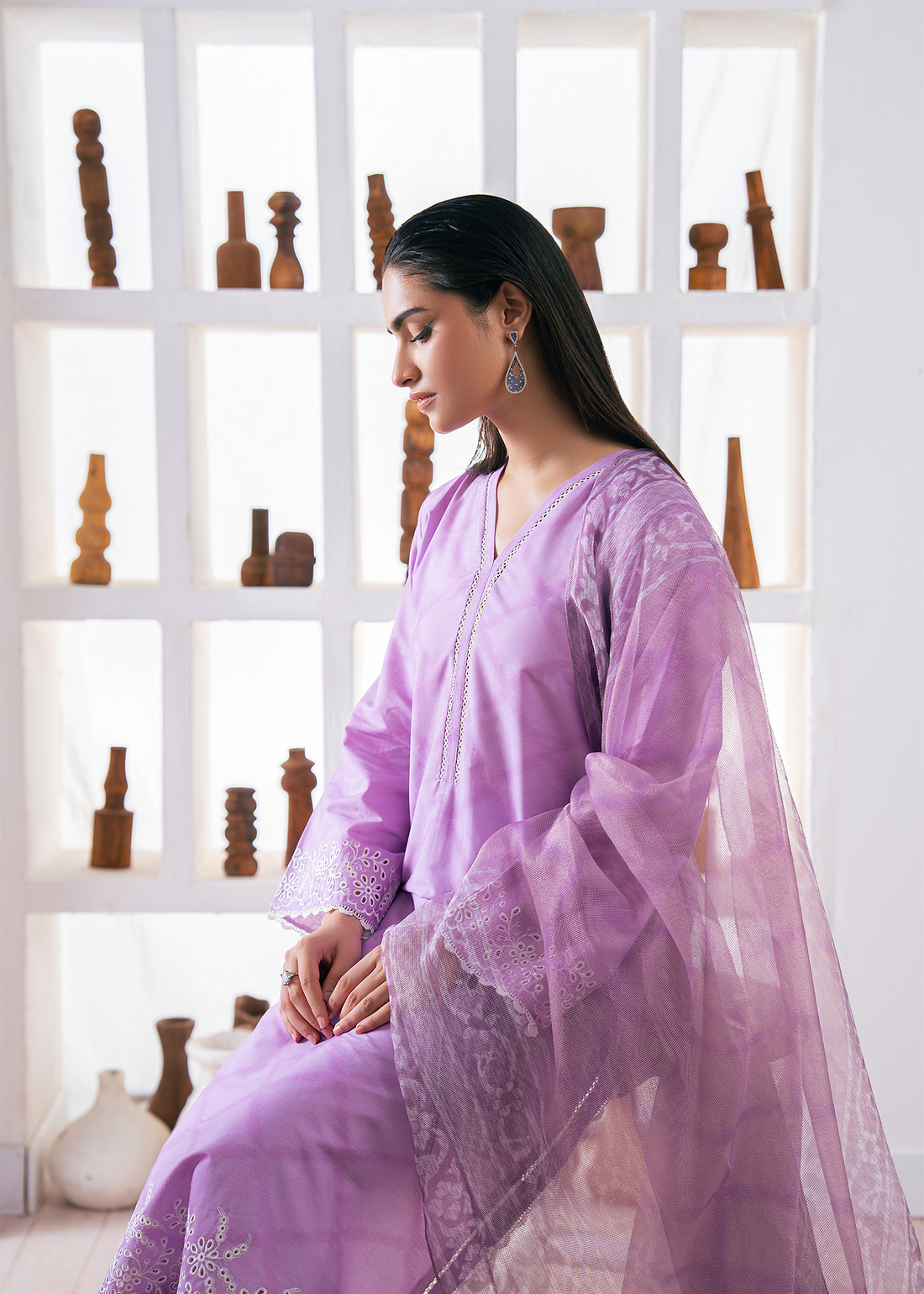 Lilac Embroidered Suit