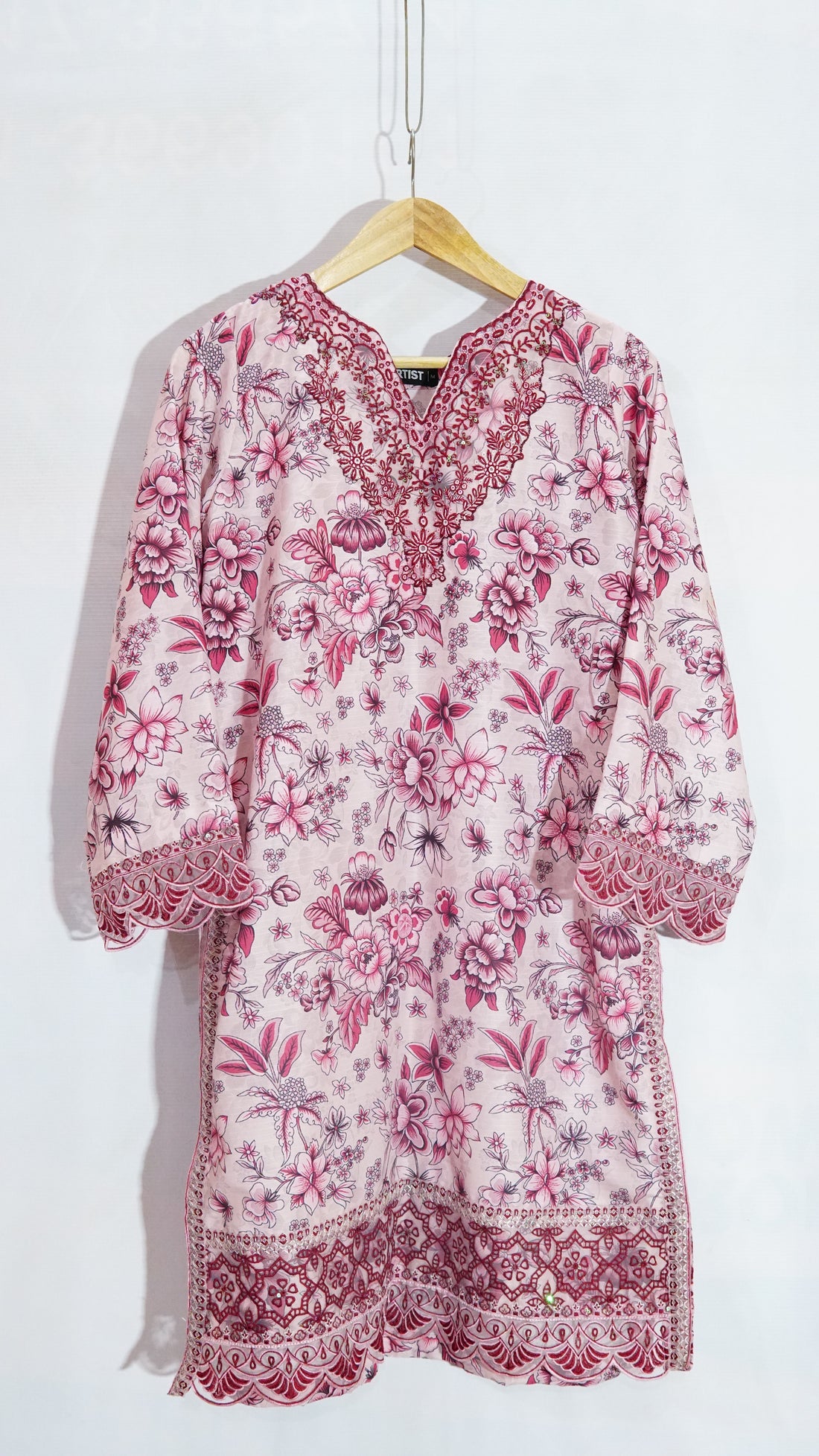 Peach Embroidered Suit