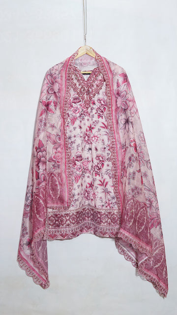Peach Embroidered Suit